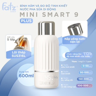 Bình hâm nước Fatz Baby Mini Smart 9 Plus đo độ tinh khiết nước pha sữa di động FB3878BT