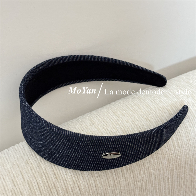 Băng đô nữ buộc tóc Denim hợp thời trang