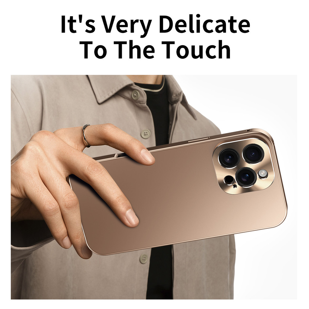 Ốp Điện Thoại Khung Kim Loại Nhôm Sang Trọng Cho Iphone 17 16 15 Pro Max 16ProMax Khung Kim Loại PC Mặt Sau Chống Sốc Vỏ Điện Thoại