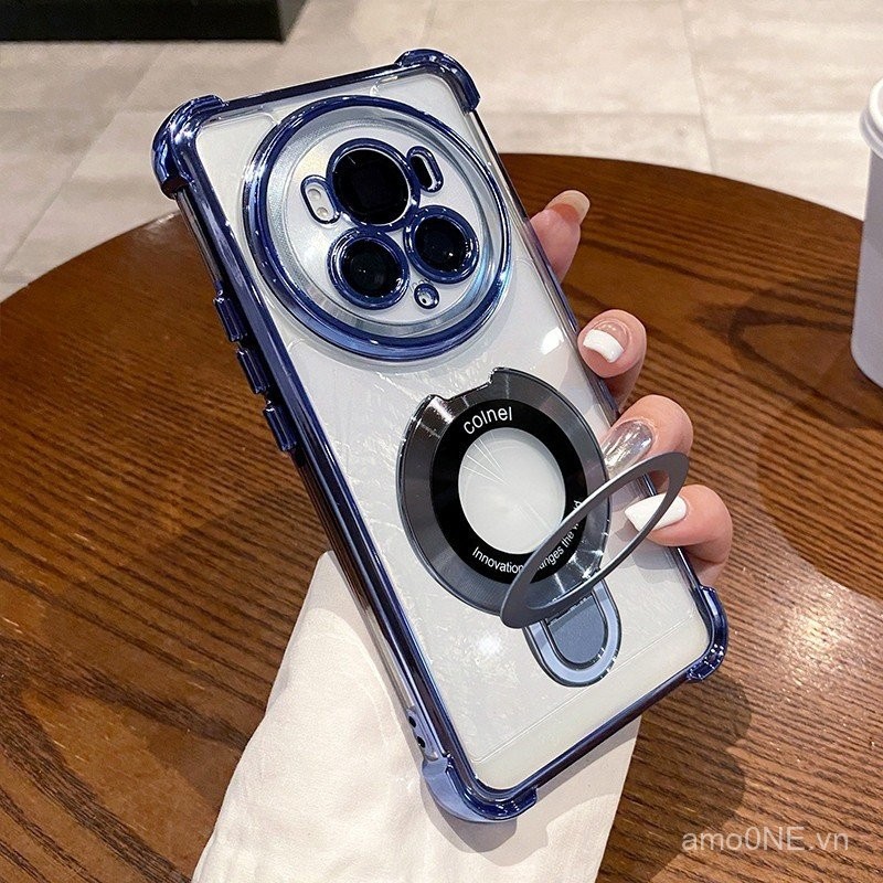 Ốp lưng Honor Magic 6 Pro 5G Magic 3 4 5 7 Pro, giá đỡ nhẫn sang trọng, mạ điện, ốp điện thoại từ tính, bảo vệ camera, túi khí chống sốc, vỏ acrylic cứng