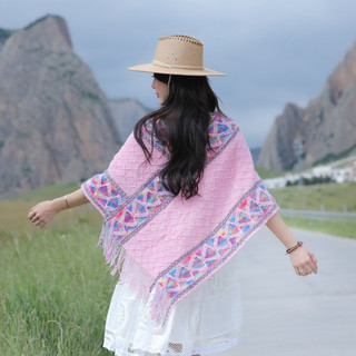 Vintage Dệt Kim Mũi Nữ Chui Đầu Thiết Kế Trái Tim Thường Ngày Đa Năng Thoải Mái Thoáng Khí Khe Khăn Choàng Mỏng Phong Cách Dân Tộc 2025 Mẫu Mới