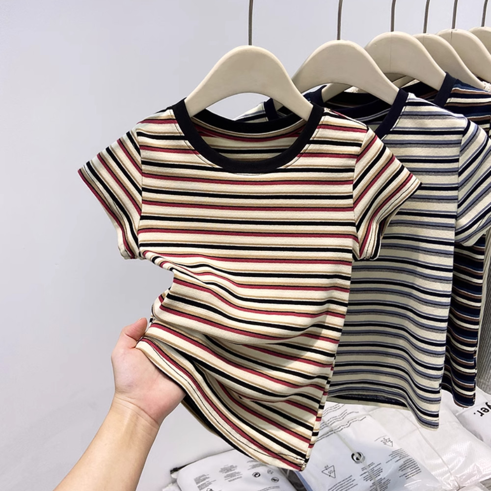 BH Áo thun ngắn tay cotton mềm mại dành cho nữ với khóa vai tiện lợi