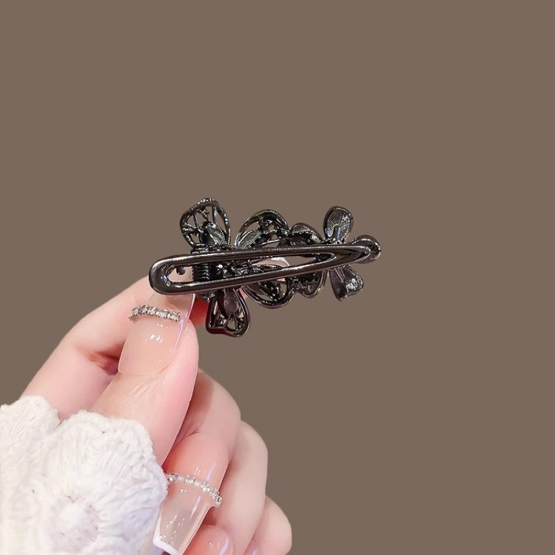 MAUROPOLI [Sẵn Sàng] Mùa Hè Phong Cách Mới Kim Cương Giả Hoa Kẹp Tóc Nữ Tính Khí Bên Nổ Kẹp Tóc Cao Cấp