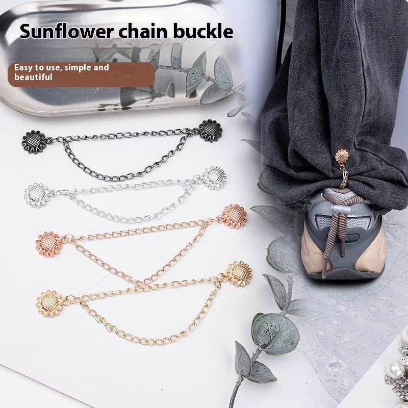Dây chuyền hướng dương khóa từ tính áo thun viền ngắn hiện vật khuy măng sét phụ kiện tay áo quần cố định kẹp giữ miệng