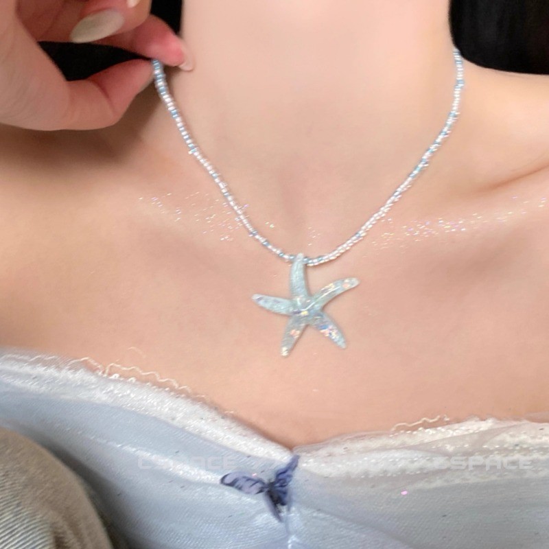 Mới Nhảy Múa Sao Biển Vòng Cổ Ngày Lễ Xếp Chóng Mùa Hè Bờ Biển Tươi Dopamine Màu Xương Đòn Dây Xích