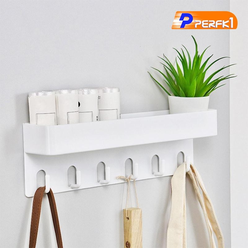 Giá đỡ chìa khóa để tiết kiệm chìa khóa treo tường với 6 móc treo tường cho áo choàng phía sau lối vào phòng ngủ