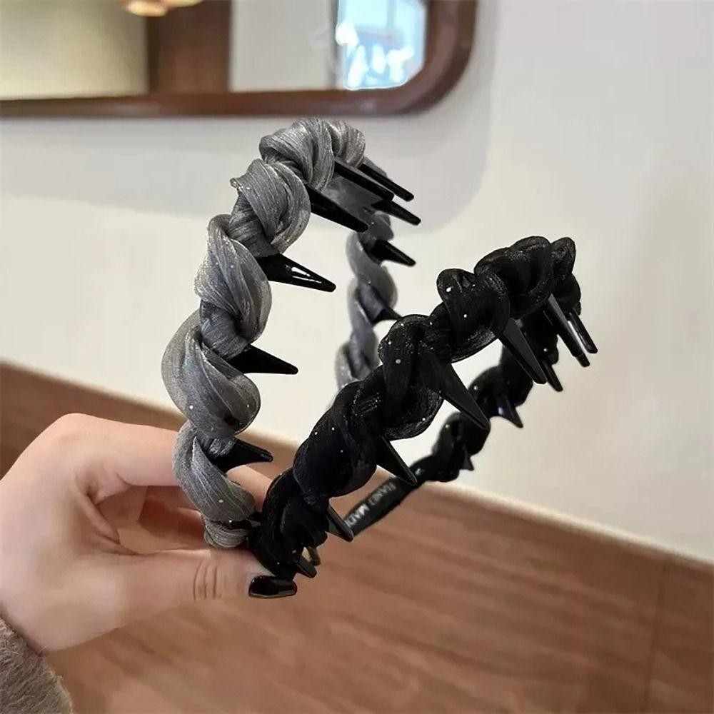 YOKEY Băng Đô Lưới Ren Đen Bền, Vòng Tóc Hình Chữ U Thanh Lịch dành cho Nữ và Bé Gái
