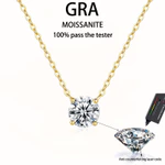 [Đính kèm chứng chỉ GRA] Vòng cổ moissanite chính hãng 0,5-2CT, mặt dây chuyền vòng cổ nữ mạ vàng bốn móng vuốt thời trang S925 bạc nguyên chất 18K — ảnh 1