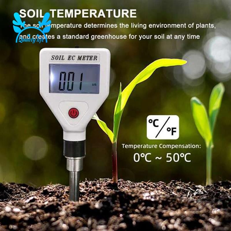 Kiểm tra độ dẫn điện Trồng cây trong chậu Máy đo EC Máy dò nông nghiệp hoa và thực vật -Trắng