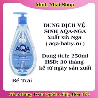 [DATE MỚI] Dung dịch vệ sinh trẻ em AQA BABY cho bé từ 0-8 tuổi Lọ 250ml của Nga