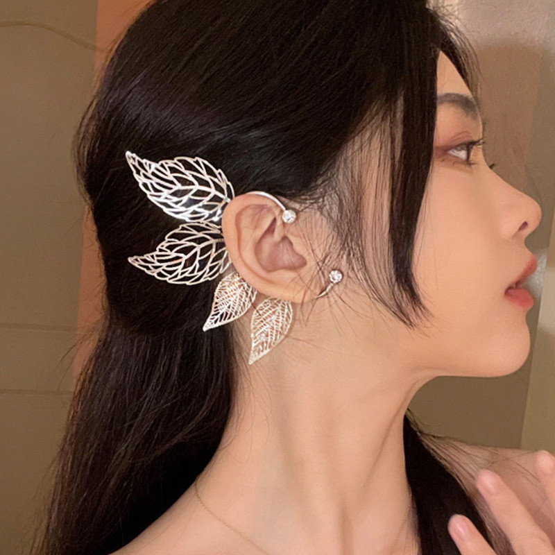 1 / 2 Cái Vòng bít xương tai pha lê phong cách rừng cổ điển không đục lỗ sáng tạo - Kẹp tai nữ thanh lịch đơn giản Vàng / Lá bạc