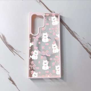 3 Chiếc Hoa Hồng Họa Tiết Chó Con Ví Dành Cho Samsung s25 s25plus ultra Case Girly S23 S23Plus s23fe s24 s24plus s24ultra Ví Ốp điện thoại