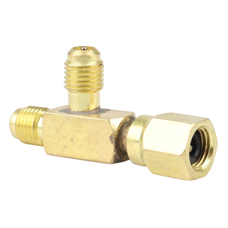 Bộ chuyển đổi Tee bằng đồng thau 1 / 4 inch Nam và Nữ SAE Flare Đầu nối xoay Lắp đặt điều hòa không khí tự động