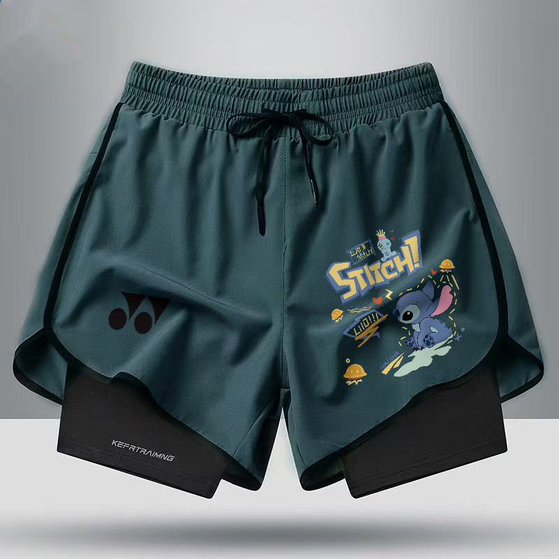 Quần short hai lớp thi đấu YONEX hợp thời trang nam và nữ mới chống đi bộ tốc độ nhẹ cầu lông khô chạy bộ quần short thể thao bóng rổ