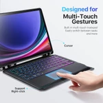 Hộp đựng bàn phím thần kỳ có đèn nền nổi cho Samsung Tab S10 FE Plus 13.1 2025, Vỏ bàn phím đa cảm ứng có đèn nền nhiều màu cho Tab S11 / S10 + / S9FE + / S9 + / S8 + / S7 + / S7 FE / A11 + / A9 + — ảnh 7