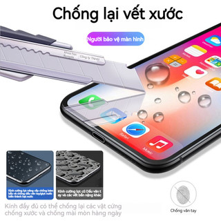 Kính cường lực iPhone 9D 10D HD, chống ánh sáng xanh, cho iPhone 11 12 13 14 15 16 17 Pro Max 17 Air X XS XR XSMAX 16E