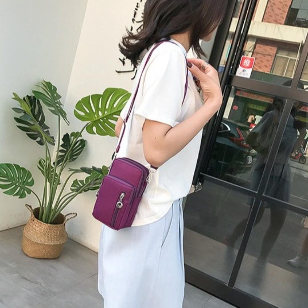 HOBBYIN Túi đeo chéo điện thoại di động HOBBYIN, Túi đeo vai đa chức năng chống mài mòn, Túi đựng điện thoại Mini Nylon thông thường sáng tạo