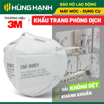 Lẻ 1 Khẩu trang 3M 9001, 4 lớp kháng khuẩn, lọc 90% bụi mịn, bảo vệ hô hấp dùng trong y tế Khẩu trang 3D