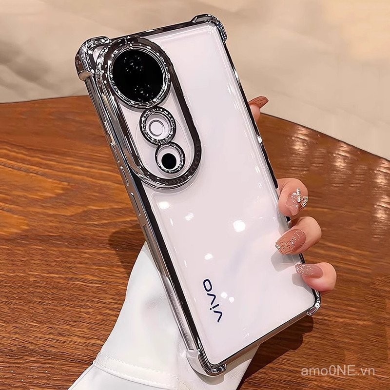 Ốp lưng Vivo V50 V40 Lite V30 V29 V27 V25 V23 Pro V23E V25E V27E V29E, ốp điện thoại trong suốt, bảo vệ camera, túi khí, chống sốc, silicone mềm
