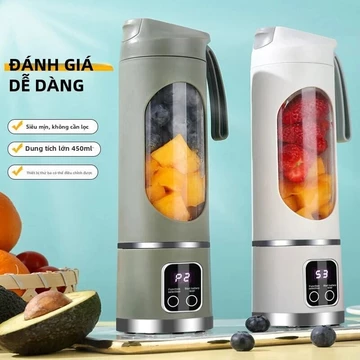 Máy Xay Sinh Tố Cầm Tay Bear Máy Xay Rau Củ Quả Làm Sinh Tố Máy Xay Nước Ép Mini Máy Xay Mini Tích Điện 450ml
