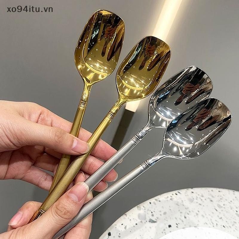 XOITU Tay Cầm Dài Thìa Vuông Đèn Lồng Thép Không Gỉ Dưa Hấu Thìa Dày Hộ Gia Đình Đồ Dùng Nhà Bếp VN