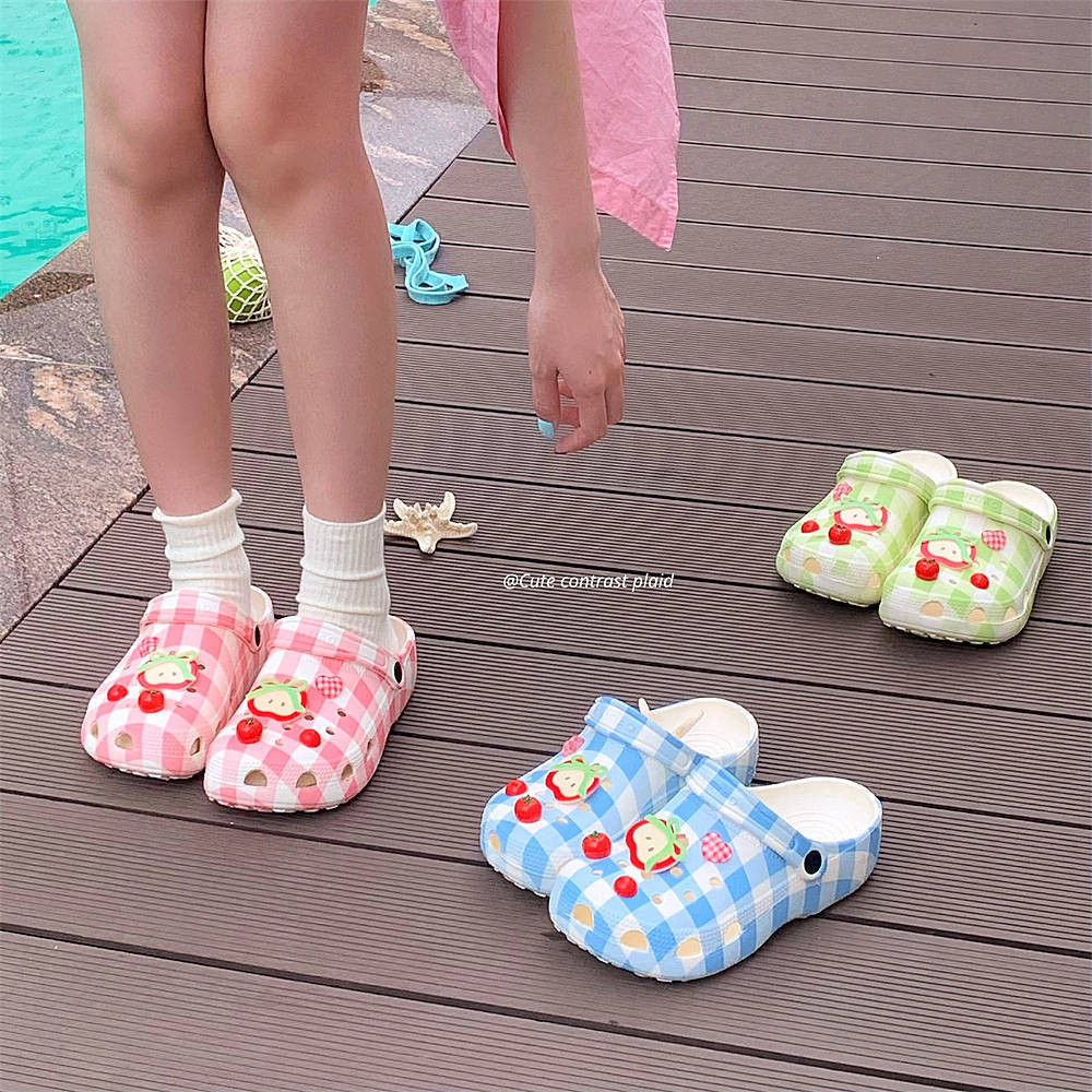 XIXITIAO Dép Mùa Hè Nữ Dép Dép Sinh Viên Hoạt Hình Dễ Thương Ngoài Trời Giày Sandal Đi Biển