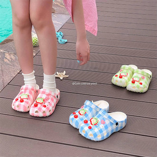 XIXITIAO Dép Lê Nữ, Làn Da Rám Nắng Mùa Hè, Họa Tiết Quả Táo Đỏ Dễ Thương, Thích Hợp Đi Biển