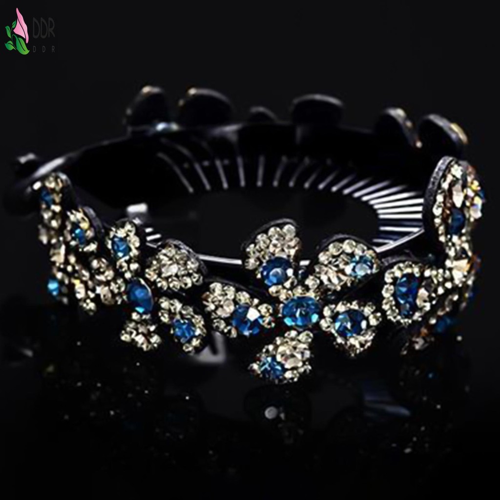 Bling Bun Kẹp Với Kim Cương Giả Trang Trí Tổ Barrettes Phụ Kiện Tóc Cho Nữ và Bé Gái Sử Dụng Hàng Ngày