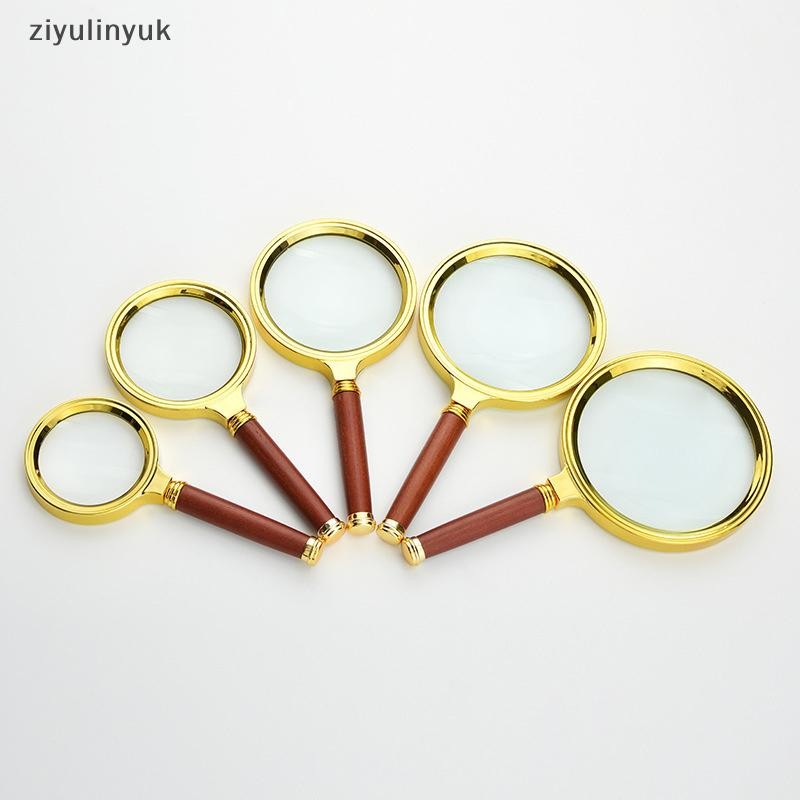 Ziyulinyuk 10X Kính lúp cầm tay bằng gỗ gụ cổ Ống kính 60mm-100mm dành cho khoa học và người cao tuổi EN