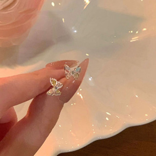 Siêu Cổ Tích Bướm Kim Cương Giả Bông Tai Phong Cách Mới Hợp Thời Trang Ánh Sáng Sang Trọng Niche Thiết Kế