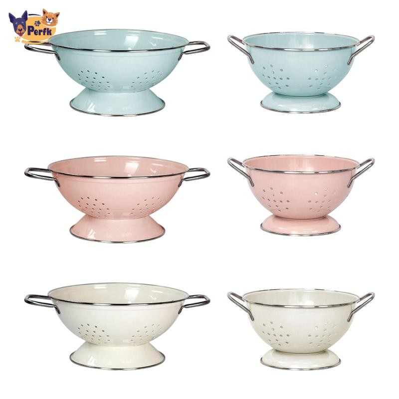Bát thoát nước giỏ đựng trái cây tráng men đa năng cho trái cây Veggies