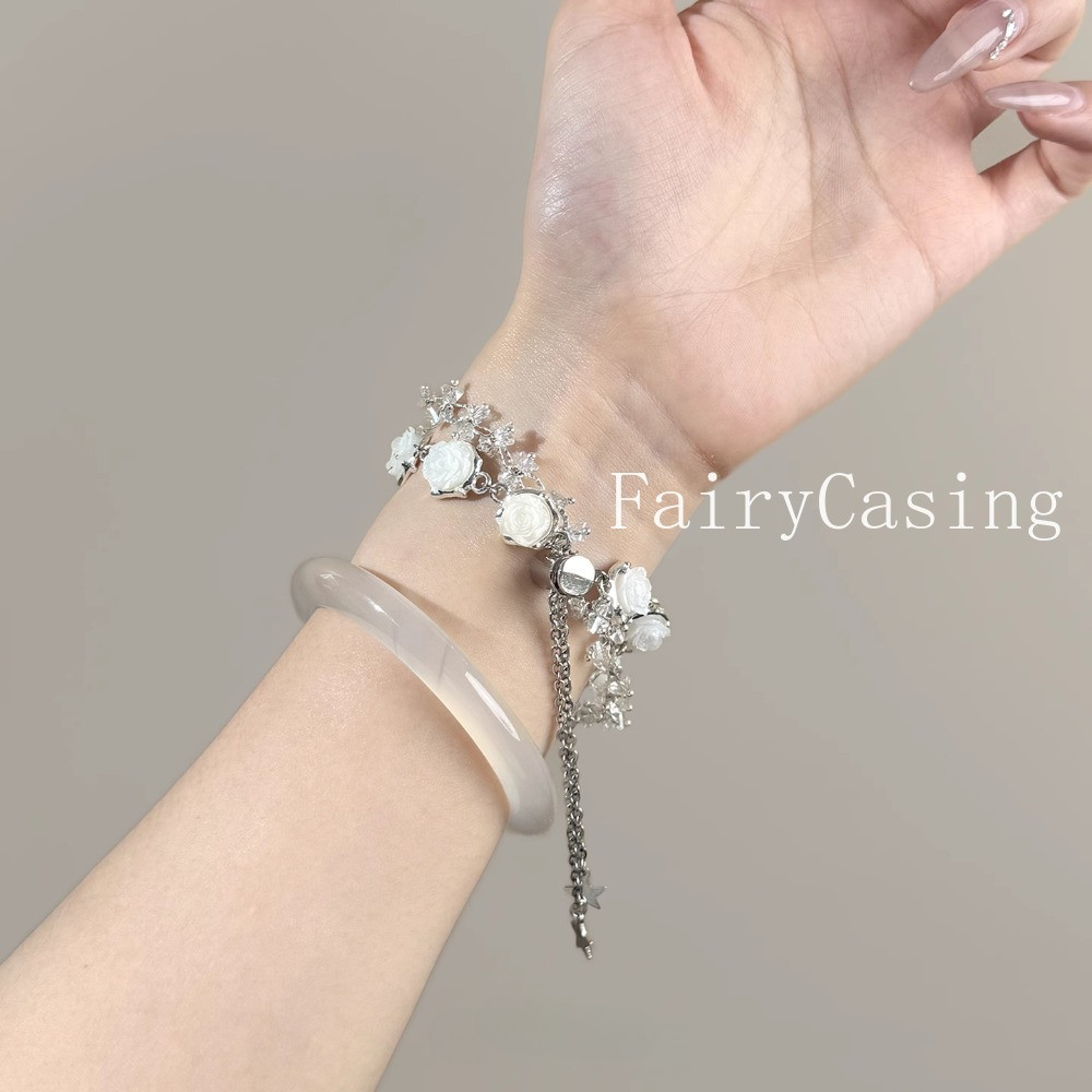 Dây đeo hạt hồng trắng cho Huawei Band Fit 3 4 4Pro Huawei 11 Pro 10 9 8 Vòng đeo tay 8 cho Honor Band 9 7 6 Dây đeo cổ tay Phụ kiện