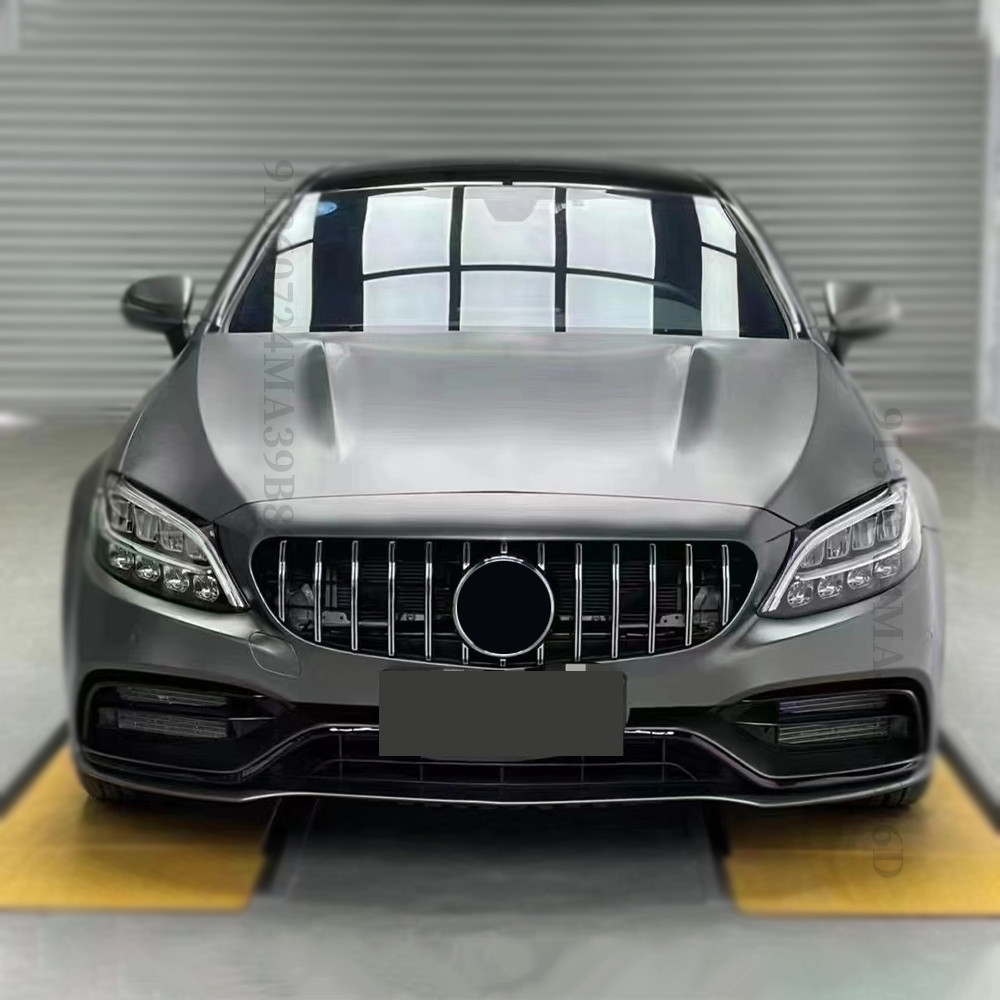 Lưới tản nhiệt cản trước phong cách GT GTR, Dành cho Mercedes W205 Benz C class C205 S205 A205 C43 2014 2015 2016 2017 2018 2019 2020 2021 2022 Hood Đầu vào lưới điều chỉnh phụ kiện