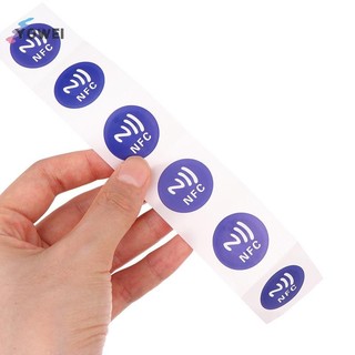 YOWEI 6 Cái 13.56 MHz ISO14443A 213 Chip RFID Thẻ Dính Nhãn Xanh NFC Ntag213 144 Bytes Thẻ Ướt Dán Cho Điện Thoại NFC VN