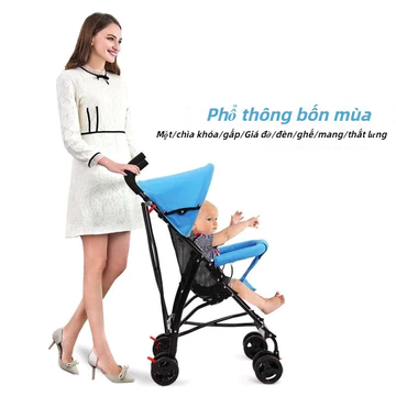 Xe đẩy em bé có thể ngồi và nằm Ô gấp gọn nhẹ xe đẩy em bé đơn giản Xe đẩy em bé mùa hè em bé