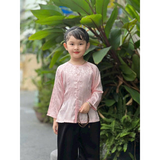thời trang đồ bộ trẻ em, bà ba gấm quần đen cho bé