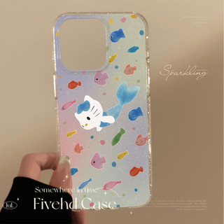 Ins Hàn Quốc Phim Hoạt Hình Dễ Thương Mèo Kitty Lấp Lánh Bling Vỏ Cho iPhone 11 16 16E 15 14 13 12 Pro Xs Max XR X 7 8 6 Plus SE Vỏ Điện Thoại TPU Mềm Vỏ Bảo Vệ Vỏ Trong Suốt