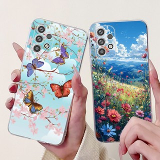 Vỏ Mềm Cho Samsung Galaxy A23 4G 5G Ốp Lưng SM-A236E SM-A236M SM-A235F A 23 Vỏ Trong Suốt Bướm Hoa Thời Trang Mới