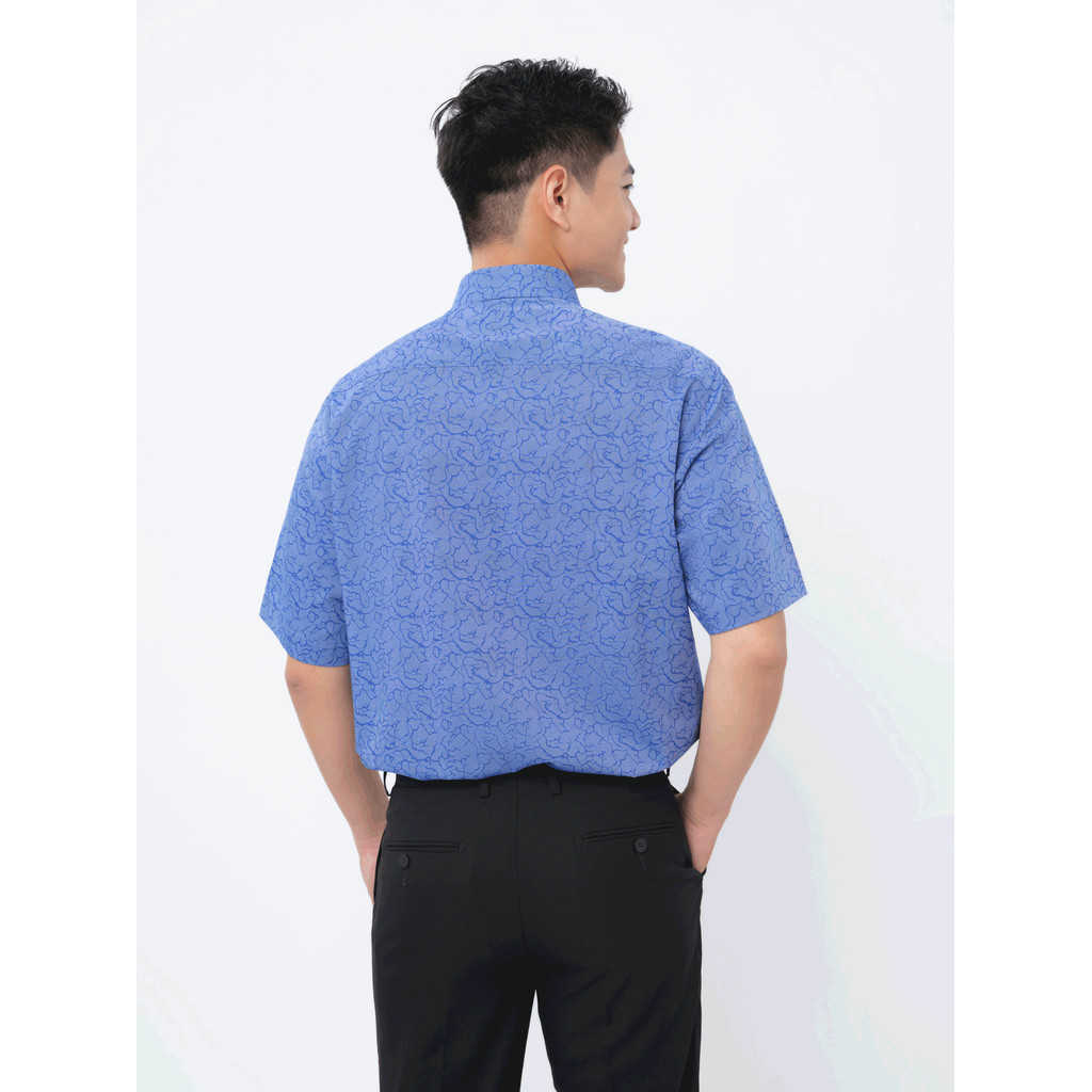 Sơ mi tay ngắn lai ngang VIETTIEN SMART CASUAL vải sợi Hoa hồng form REGULAR VT00000380