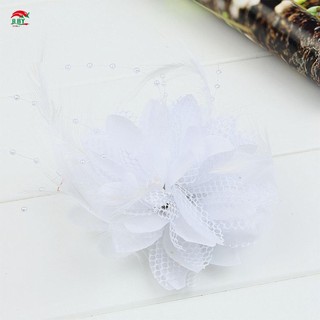 Phụ Nữ Tóc Lưới Hoa Lông Vũ Hạt Corsage Trâm Cài Cô Dâu Barrettes