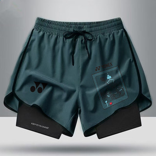 YONEX Chạy Bộ Tập Thể Thao Quần Short Nam Nữ Giả Hai Mảnh Chống Ánh Sáng Mùa Hè Mới Cầu Lông Và Quần Vợt Hai Lớp Quần Short