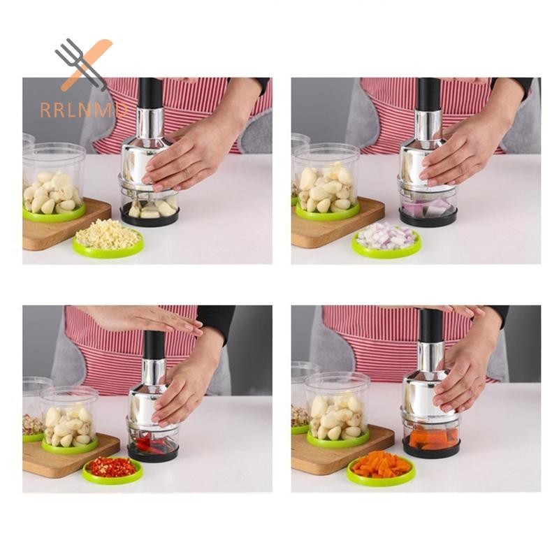 RRLNMD Thép Không Gỉ Hành Xay Xay Thịt Tay Áp Lực Thực Phẩm Xay Cắt Máy Thái Peeler Hướng Dẫn Sử Dụng Rau Tỏi Nhà Bếp Máy Hủy Dụng Cụ MỚI