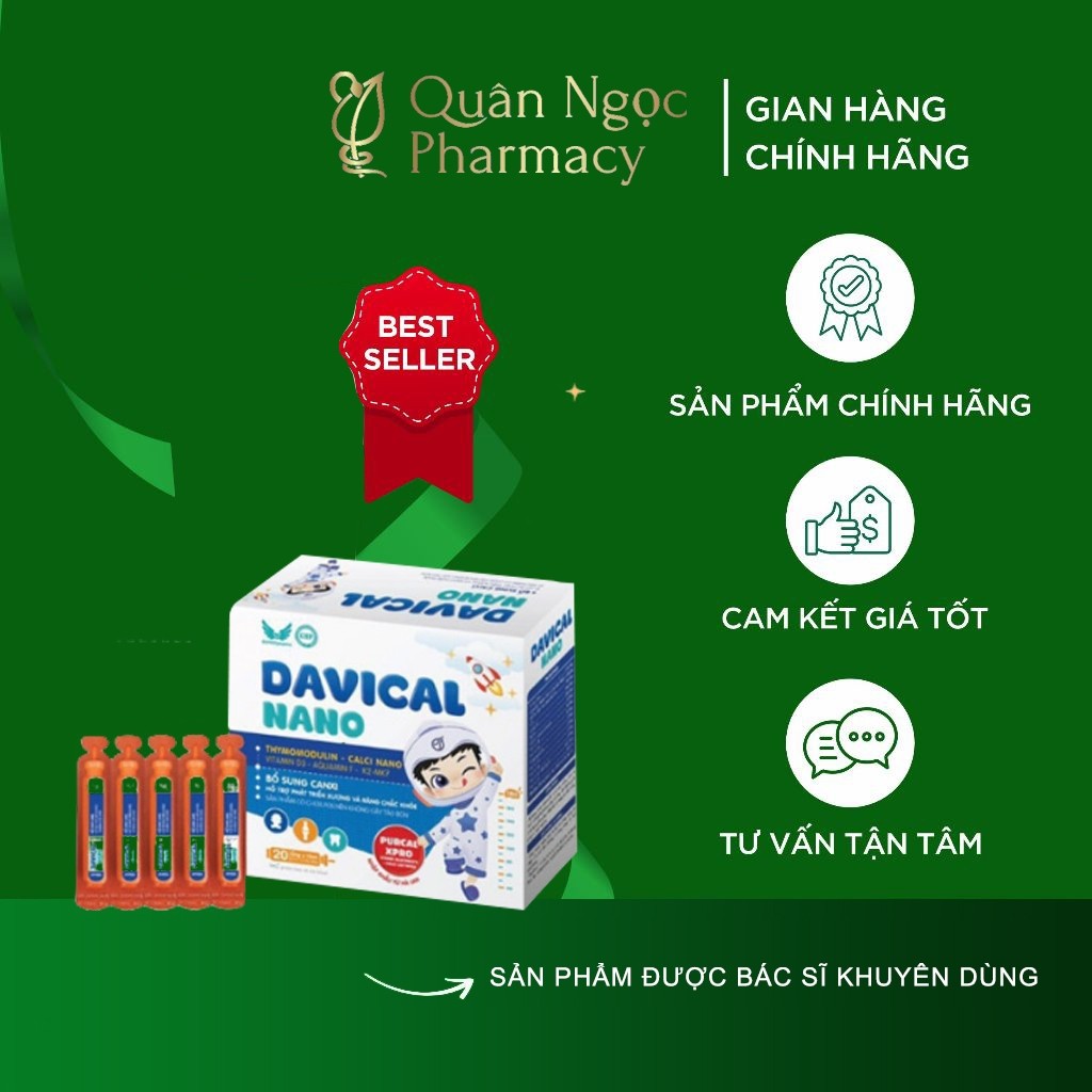 [CHÍNH HÃNG] Siro Davical Nano, hỗ trợ bổ sung calci, vitamin D3, K2 ...