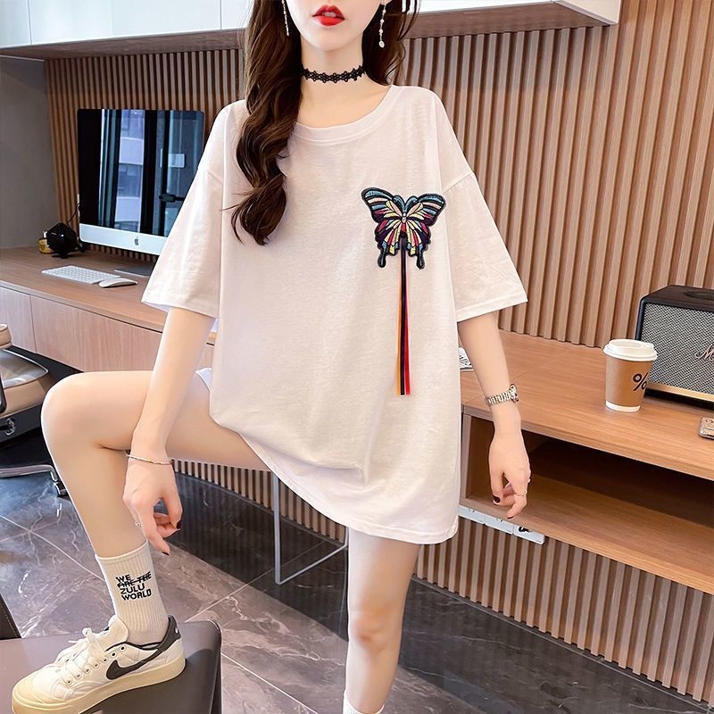Mùa Hè 2025 Mới Phong Cách Hàn Quốc Thời Trang Thêu Rời Áo Thun Nữ