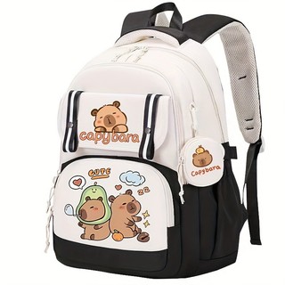 Ba lô Capybara cho học sinh Dung tích lớn In nhẹ Túi đi học nữ hoạt hình thời trang