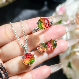 Châu Âu Mỹ ins Sản phẩm mới Bộ đồ pháo hoa kim cương đầy màu sắc dành cho nữ