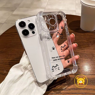Ốp Điện Thoại Túi Khí Mèo Dễ Thương Cho OPPO Reno 14 Pro 13F 13 12 FS 12F 11 11F 10 9 8T 7 SE 6 Lite 5 5K 4 Pro Plus 6Z 5Z 4Z 5G 4G Vỏ Hoạt Hình Paw Rõ Ràng Chống Sốc Ốp lưng mềm