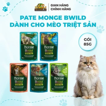 Pate Cho Mèo Triệt Sản Monge Bwild Sterilised RPCALL 85g - Không Ngũ Cốc - Pate Mèo - HAPPY PETFAMILY