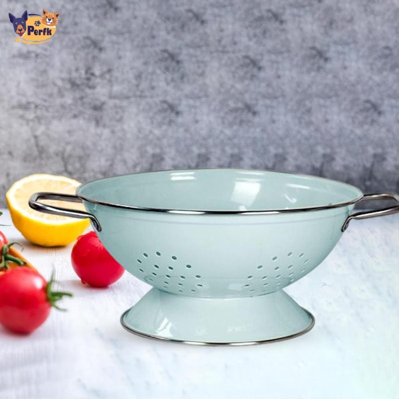 Bát thoát nước giỏ đựng trái cây tráng men đa năng cho trái cây Veggies