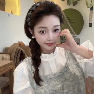 Băng Đô Lưới Hình Chữ U Ren Đen Sáng Bóng Dành Cho Nữ Và Bé Gái